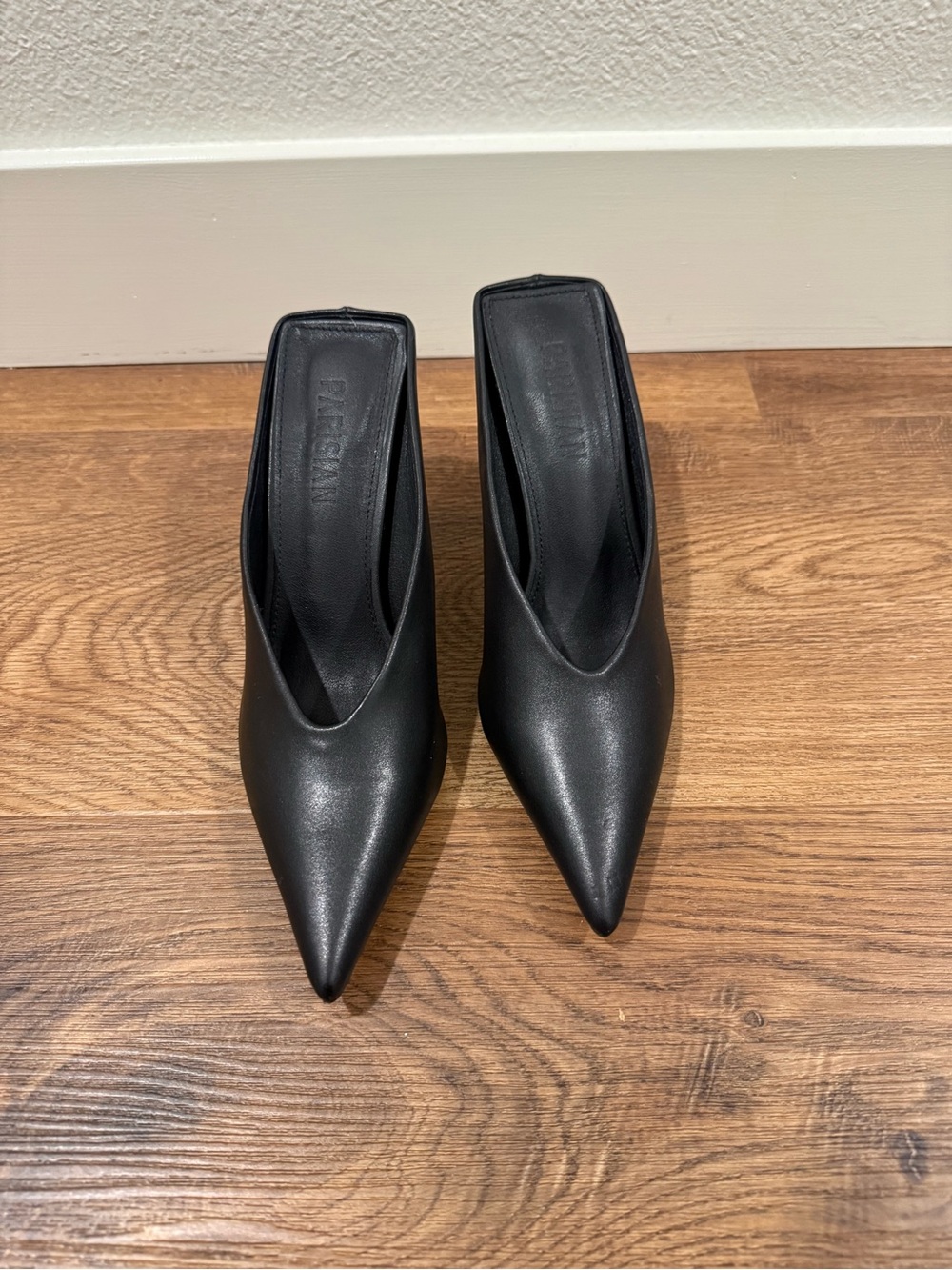 Black Pointed Toe Mule Heels - Perisian (Asia)